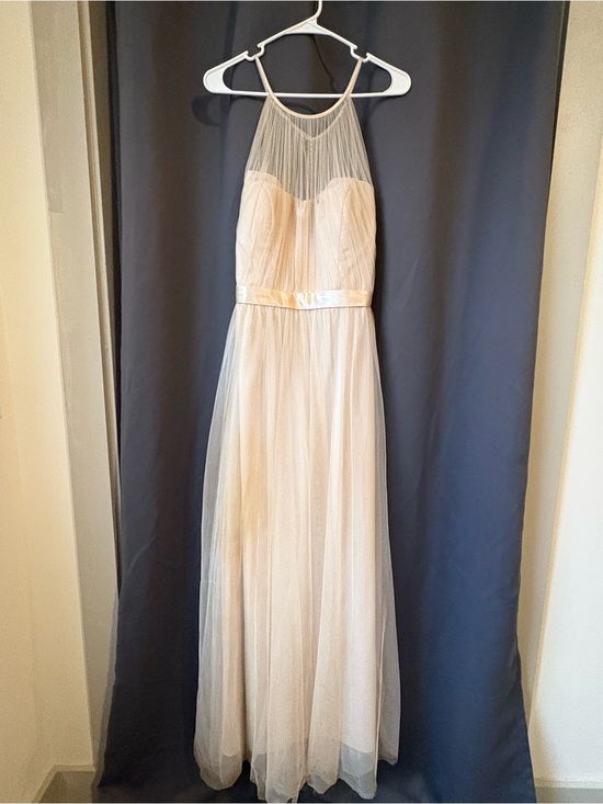 Bill Levkoff Dresses & Skirts - Bill Levkoff Ivory Halter Tulle Maxi bridesmaid/ formal Dress